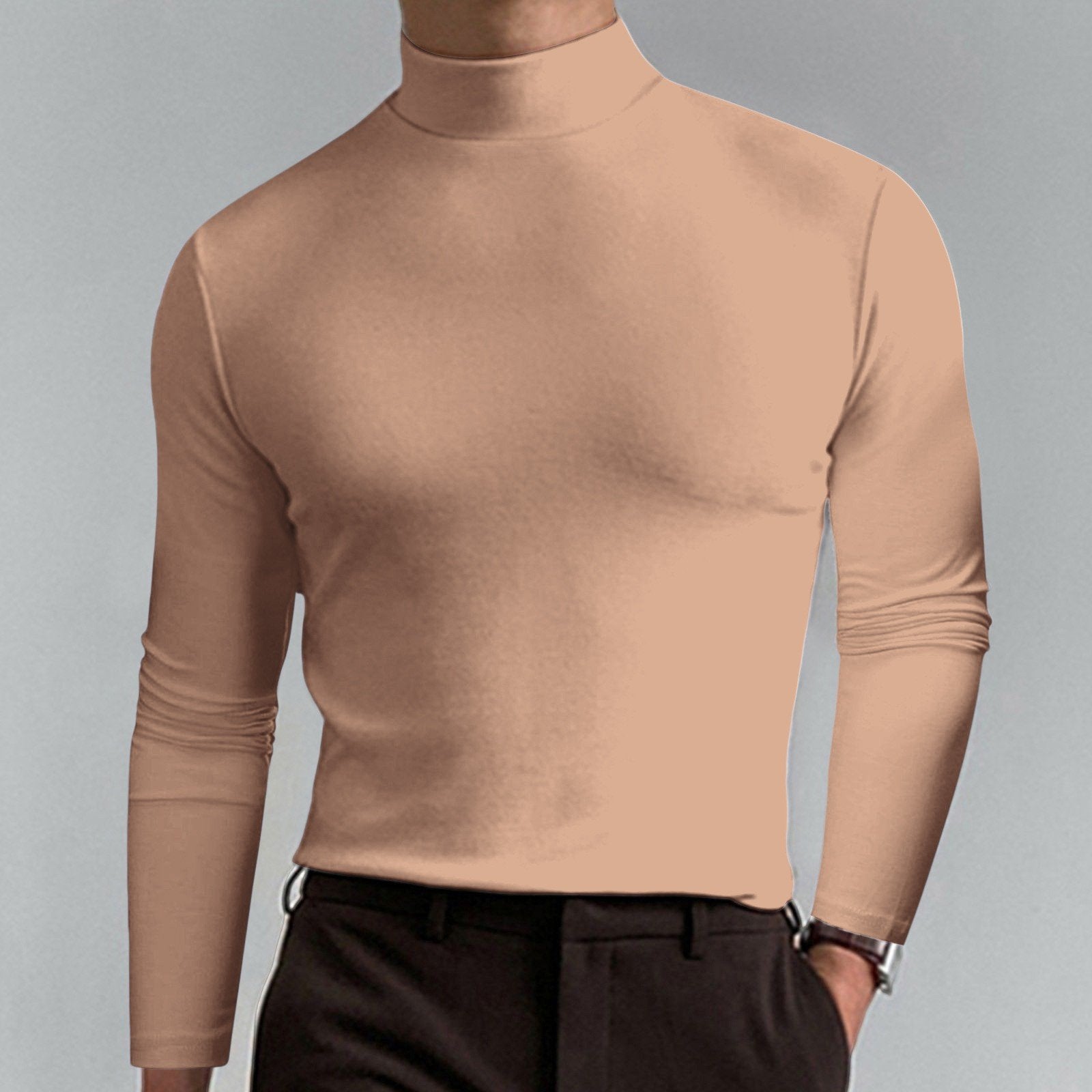 🖤Black Friday Sale:50% OFF🔥Mens High Neck Slim Fit Long Sleeve T-shirt-19
