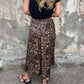 Damen stilvoller Leopardendruck langer Rock