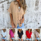 Casual women's shirt with solid color and loose fit
