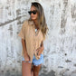 Casual women's shirt with solid color and loose fit