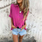 Casual women's shirt with solid color and loose fit