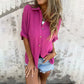 Casual women's shirt with solid color and loose fit