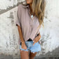Casual women's shirt with solid color and loose fit
