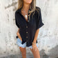 Casual women's shirt with solid color and loose fit
