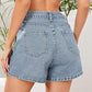 Women's High-Waisted, Loose-Fit Denim Shorts-1