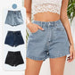 Women's High-Waisted, Loose-Fit Denim Shorts