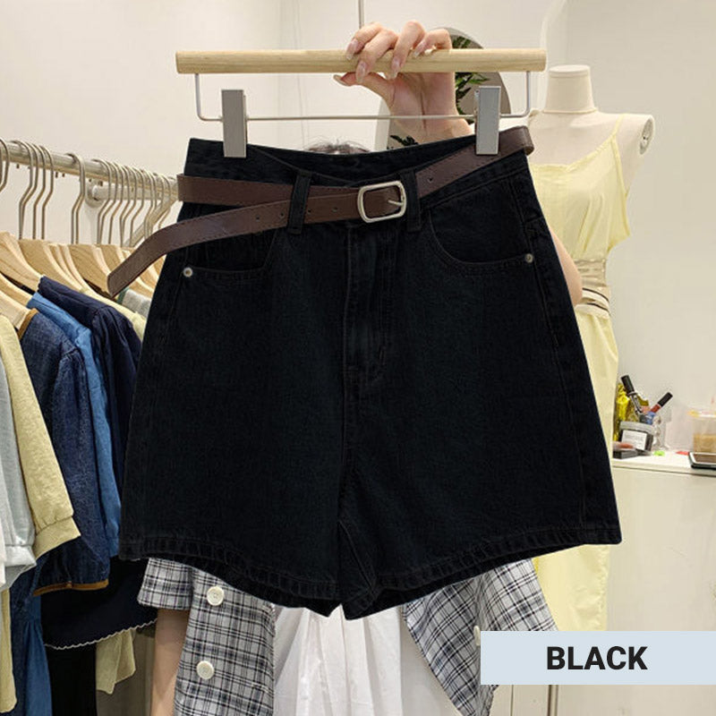 Women's High-Waisted, Loose-Fit Denim Shorts-11