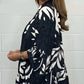 V-Neck Floral Flared Sleeve Ruffle Hem Top-4