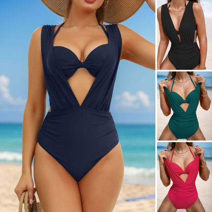 🩱Summer Explosion ☀️Women's Krawatte Solid Color Badeanzug 2-PCS-Set