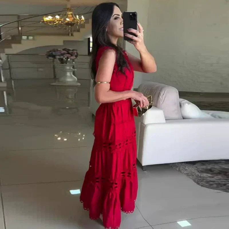 💕Limited Time 50% Off💕V-Neck Sleeveless Dress with Cut-Out-1