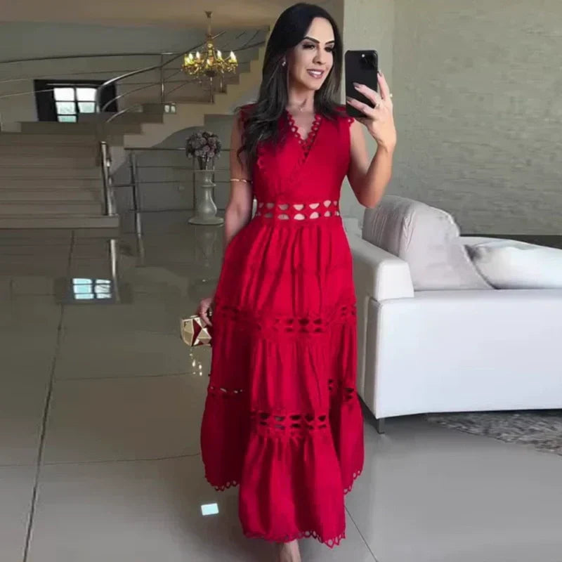💕Limited Time 50% Off💕V-Neck Sleeveless Dress with Cut-Out-3