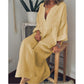 Donne in lino in cotone estate grande vestito sciolto