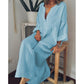 Donne in lino in cotone estate grande vestito sciolto