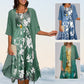 Elegantes Blumenchiffon-Kleid 2-teiliges Set