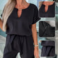 💕Limitierter Verkauf 50% Rabatt auf den trendigen Trend-V-Ausschnitt-Kurzarm-Overall mit Krawatte Taille