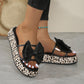 🎀2025 Sommer-Sonderangebot: 30% Rabatt auf Slip-on-Schuhe mit Leopardendruck, Bogen und dicker Sohle