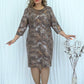 Frauen eleganter Plus -Size -Blumendruckkleid