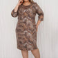 Frauen eleganter Plus -Size -Blumendruckkleid