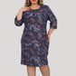 Frauen eleganter Plus -Size -Blumendruckkleid