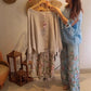 Lose Fit Blouse & Blumengedruckte mit weiten Beinhosen Set mit weitem Bein