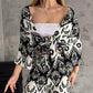 Gedruckte mittlere Ahnung Cardigan & Trendy Wide-Bein-Hosen zweiteiliger Set