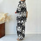 Gedruckte mittlere Ahnung Cardigan & Trendy Wide-Bein-Hosen zweiteiliger Set