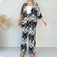 Gedruckte mittlere Ahnung Cardigan & Trendy Wide-Bein-Hosen zweiteiliger Set
