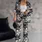 Gedruckte mittlere Ahnung Cardigan & Trendy Wide-Bein-Hosen zweiteiliger Set