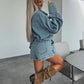 ✨ New Summer Denim Anzug übergroße Hemd- und Felshowchen👚