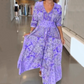 Frauen elegantes Blumenzeichnungen mit langem Kleid