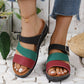 Damenfarbenblockierende Neigung Ferse dicke untere Sandalenschuhe