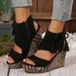 Frauen Quaste Open Tobe Plattform Keilsandalen✨✨