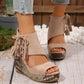 Frauen Quaste Open Tobe Plattform Keilsandalen✨✨