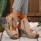 Frauen Quaste Open Tobe Plattform Keilsandalen✨✨