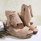 Frauen Quaste Open Tobe Plattform Keilsandalen✨✨
