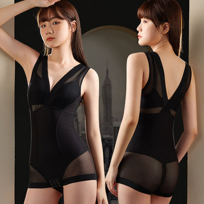 Figurformender Body aus Mesh mit Bauchkontrolle für Damen