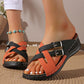 Frauen Modegürtel Schnalle Dicke Boden Sandalenschuhe👟