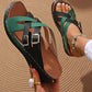 Frauen Modegürtel Schnalle Dicke Boden Sandalenschuhe👟