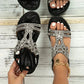 🔥Summer Hot Sale - schickes florales Strass -Flachsandalen mit floralem Strass