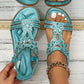 🔥Summer Hot Sale - schickes florales Strass -Flachsandalen mit floralem Strass