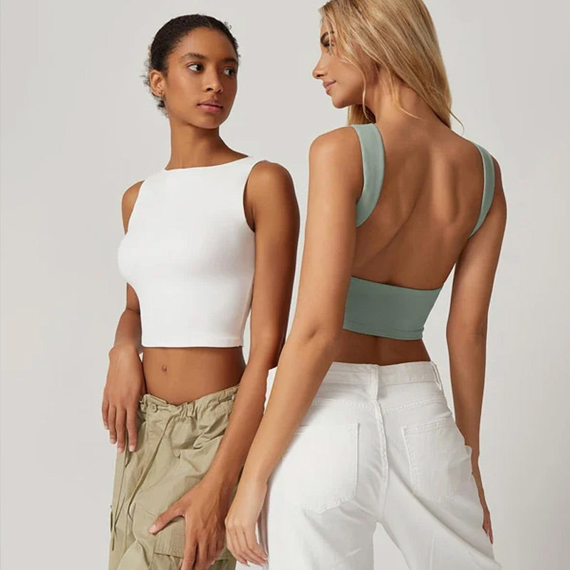 💖High Neck Slim Fit Crop Tank Shirt Y2k Tops-1