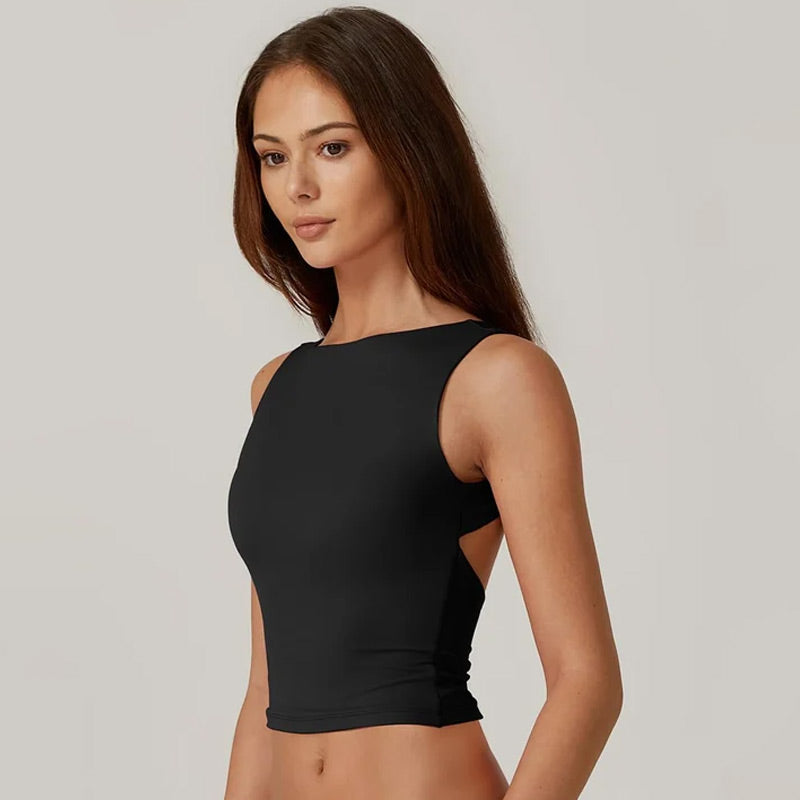 💖High Neck Slim Fit Crop Tank Shirt Y2k Tops-2