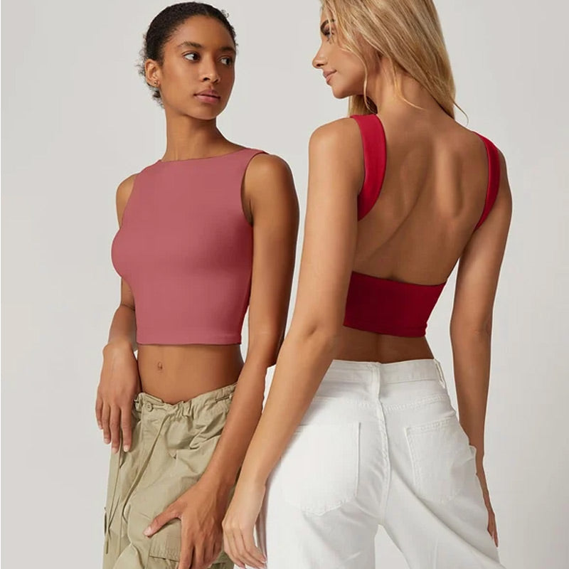💖High Neck Slim Fit Crop Tank Shirt Y2k Tops-5
