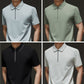Herren -Casual Falten -Resistant Reißverschluss Revers Short -Ärmelhemd👕