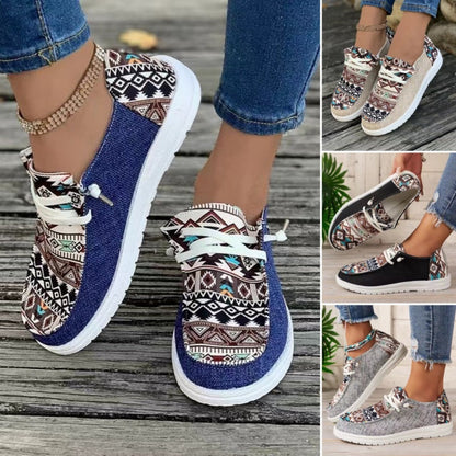 Frauen lässig ethnische Muster Canvas -Schuhe👟