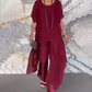 ✨2025 HEISSER VERKAUF✨💃Damen-Set aus asymmetrischem Oberteil und lockerer Hose
