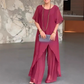 ✨2025 HEISSER VERKAUF✨💃Damen-Set aus asymmetrischem Oberteil und lockerer Hose