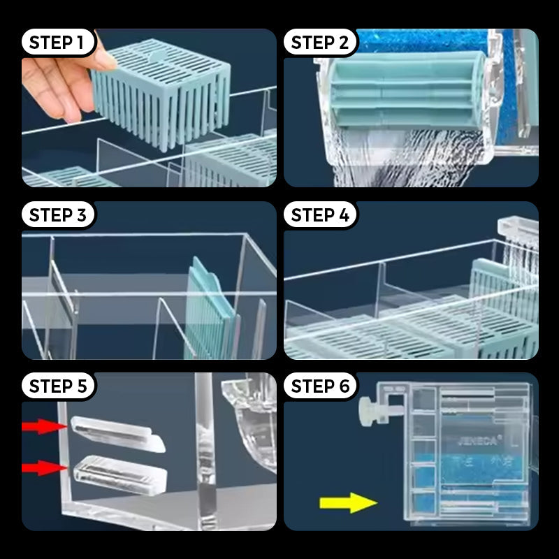 💦Fish Tank Circulating Filter Box with Water Pump-6