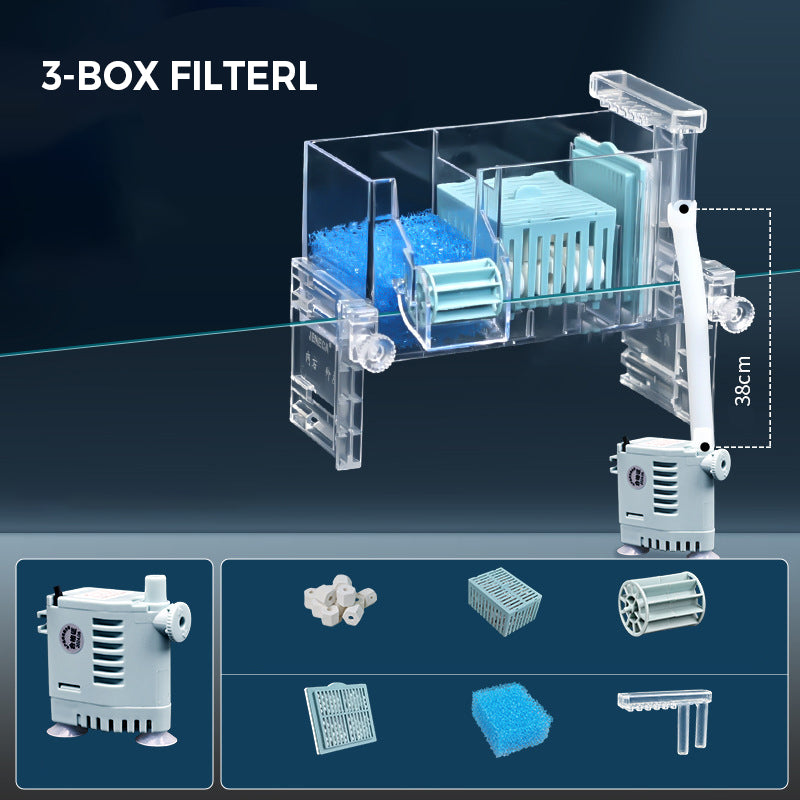 💦Fish Tank Circulating Filter Box with Water Pump-8
