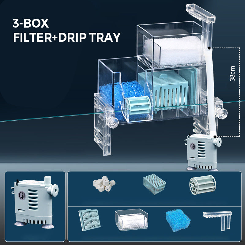 💦Fish Tank Circulating Filter Box with Water Pump-9